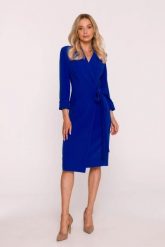 Elegancka sukienka ołówkowa kopertowa z wiązaniem chabrowa. Niebieskie sukienki Stylove, do pracy, l, bez wzorów, biznesowe, bez kołnierzyka, bez ramiączek, kopertowe. Za 449.00 zł.