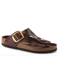 Birkenstock Skórzane japonki "Gizeh" w kolorze brązowym rozmiar: 37. Brązowe klapki Birkenstock, bez wzorów, z otwartym noskiem, bez obcasa. Za 505.13 zł.