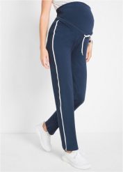 Spodnie ciążowe dresowe (2 pary). Niebieskie spodnie dresowe bonprix, bez wzorów, z dresówki. Za 169.98 zł.