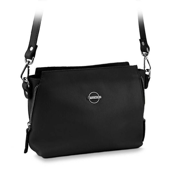 Listonoszka skórzana BETLEWSKI czarna TWB-LIC-10-CZAR. Czarne torebki klasyczne Betlewski, bez wzorów, ze skóry, małe, bez dodatków. Za 219.99 zł.