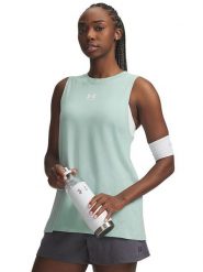 Under Armour Top sportowy "Campus Muscle Tank" w kolorze turkusowym rozmiar: L. Niebieskie koszulki sportowe Under Armour, bez wzorów, z materiału, bez ramiączek, outdoorowe. Za 72.95 zł.