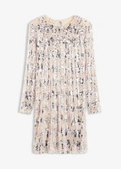 Sukienka z cekinami. Żółte sukienki bonprix, bez wzorów, bez kołnierzyka, bez ramiączek. Za 229.99 zł.
