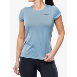 Koszulka do biegania damska Inov-8 Performance Short Sleeve. Niebieskie bluzki Inov-8, bez wzorów, sportowe, bez kołnierzyka, bez ramiączek. Za 156.99 zł.