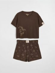 Piżama dwuczęściowa Winnie the Pooh - brązowy. Brązowe piżamy Sinsay, bez wzorów, bez ramiączek. Za 49.99 zł.