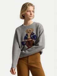 Polo Ralph Lauren Sweter 211B17771002 Szary ciemny Relaxed Fit. Szare swetry Polo Ralph Lauren, xs, bez wzorów, z wełny, bez ramiączek. Za 2,899.00 zł.