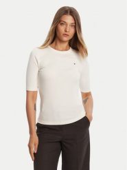 Tommy Hilfiger Bluzka WW0WW47308 Écru Slim Fit. Bluzki TOMMY HILFIGER, xxl, bez wzorów, z wiskozy, bez kołnierzyka, bez ramiączek. Za 159.99 zł.