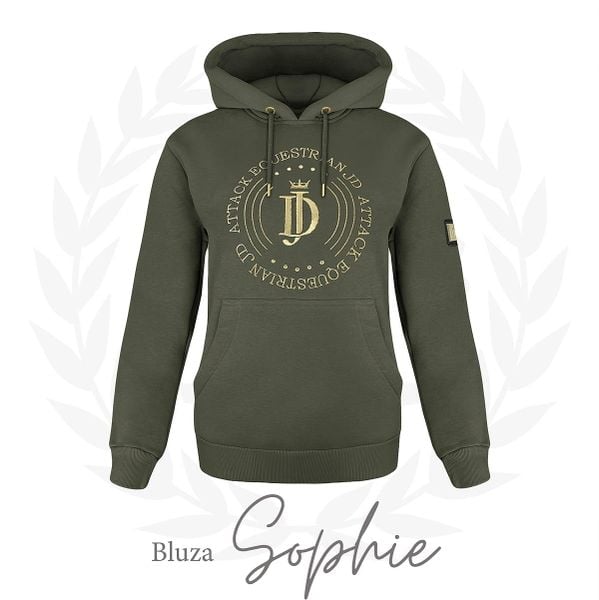 Bluza jeździecka damska JD ATTACK Sophie. Brązowe bluzy JD ATTACK, m, bez wzorów, z bawełny, z kapturem. Za 229.00 zł.
