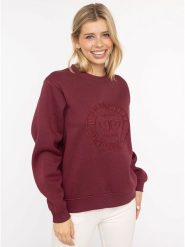 Zwillingsherz Bluza "Wild and Free" w kolorze bordowym rozmiar: S/M. Czerwone bluzy sportowe Zwillingsherz, m, bez wzorów, bez kaptura. Za 196.45 zł.
