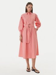 LOLA CASADEMUNT Sukienka koszulowa MS2616039 Koralowy Regular Fit. Pomarańczowe sukienki LOLA CASADEMUNT, m, bez wzorów, z bawełny, bez kołnierzyka, bez ramiączek, koszulowe. Za 712.99 zł.