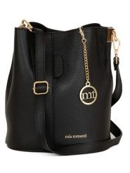 Mia Tomazzi Skórzana torebka w kolorze czarnym - 20 x 23 x 14 cm rozmiar: onesize. Czarne torby na ramię Mia Tomazzi, bez wzorów, z materiału, na ramię, bez dodatków. Za 319.13 zł.