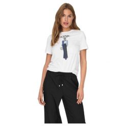 Koszulka crop top Kobieta ONLY Onlemma Life Reg S/S Lady Top Box Jrs. Białe bluzki Only, s, bez wzorów, z bawełny, bez kołnierzyka, bez ramiączek. Za 126.65 zł.