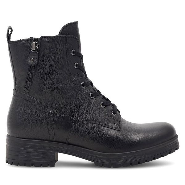 Trzewiki Lasocki. Czarne botki Lasocki, bez wzorów, bez obcasa, na płaskiej podeszwie, bez zapięcia. Za 259.99 zł.