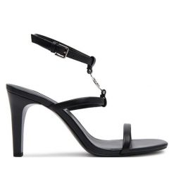 Sandały KARL LAGERFELD. Czarne sandały KARL LAGERFELD, bez wzorów, bez obcasa, na szpilce, bez zapięcia. Za 639.99 zł.
