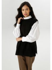 Aniston Bezrękawnik w kolorze czarnym rozmiar: 40. Czarne swetry Aniston, bez wzorów, bez ramiączek. Za 56.99 zł.