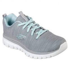 Buty do chodzenia damskie Skechers Graceful Twisted Fortune. Szare obuwie sportowe Skechers, z gumy, bez zapięcia, trekkingowe, Skechers Sport. Za 249.99 zł.