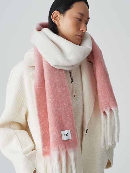 OPUS Szal "Amovi" w kolorze jasnoróżowo-białym - 196 x 33 cm rozmiar: onesize. Białe szaliki Opus, z aplikacjami. Za 104.39 zł.