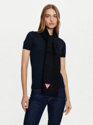 Guess Szalik AW5235 VIS03 Czarny. Czarne rękawiczki Guess, z aplikacjami, z materiału. Za 299.99 zł.