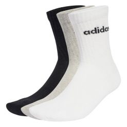 Skarpety Linear Crew Socks Cushioned 6 Pair Pack. Białe skarpety Adidas, bez wzorów. Za 79.95 zł.