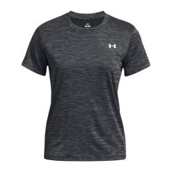 Koszulka treningowa damska Under Armour Tech Textured. Czarne koszulki sportowe Under Armour, bez wzorów, bez ramiączek. Za 79.99 zł.