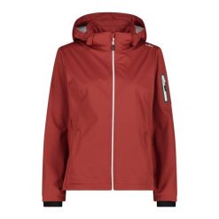 Damska kurtka turystyczna z kapturem CMP. Brązowe kurtki sportowe CMP, bez wzorów, z softshellu, z kapturem, trekkingowe. Za 356.00 zł.