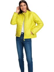 Heine Dwustronna kurtka przejściowa w kolorze jasnoszaro-żółtym rozmiar: 36. Szare kurtki Heine, bez wzorów, bez kaptura. Za 78.99 zł.