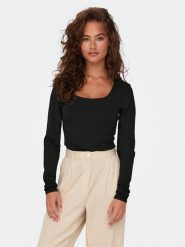 ONLY Bluzka Lea 15302647 Czarny Slim Fit. Czarne bluzki Only, xs, bez wzorów, z syntetyku, bez kołnierzyka, bez ramiączek. Za 119.99 zł.