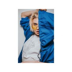 Kurtka / płaszcz typu parka indigo. Niebieskie kurtki Rest_factory, m, z aplikacjami, z tkaniny, bez kaptura. Za 349.00 zł.