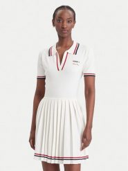 Guess Sukienka dzianinowa W6BK98 Z2277 Kremowy Regular Fit. Białe sukienki Guess, m, z aplikacjami, z dzianiny, bez kołnierzyka, bez ramiączek. Za 474.99 zł.
