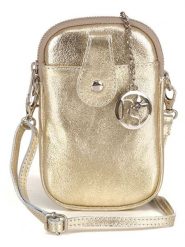 Pia Sassi Skórzana torebka "Serottini" w kolorze złotym na telefon - 11 x 19 x 2 cm rozmiar: onesize. Żółte torby na ramię Pia Sassi, bez wzorów, z materiału, przez ramię, bez dodatków. Za 130.99 zł.