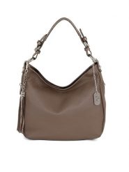 Anna Morellini Skórzana torebka "Fiorella" w kolorze szarobrązowym - 30 x 27 x 9 cm rozmiar: onesize. Brązowe torby na ramię Anna Morellini, bez wzorów, z materiału, na ramię, bez dodatków. Za 295.99 zł.