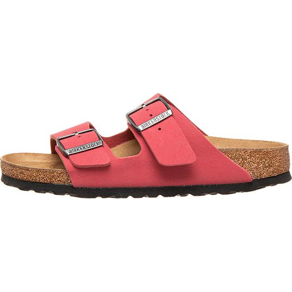 Birkenstock Klapki "Scarlet" w kolorze czerwonym rozmiar: 35. Czerwone klapki Birkenstock, bez wzorów, z otwartym noskiem, bez obcasa. Za 187.52 zł.