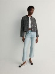 Jeansy straight leg - niebieski. Niebieskie jeansy Reserved, bez wzorów. W wyprzedaży za 45.99 zł.