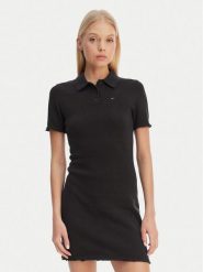 Tommy Jeans Sukienka codzienna Lettuce DW0DW22336 Czarny Slim Fit. Czarne sukienki Tommy Jeans, na co dzień, l, bez wzorów, z bawełny, bez kołnierzyka, bez ramiączek, proste. Za 409.99 zł.