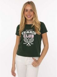 Zwillingsherz Koszulka "Tennis Club" w kolorze zielonym rozmiar: XXL. Zielone bluzki Zwillingsherz, xxl, bez wzorów, z bawełny, bez kołnierzyka, bez ramiączek. Za 87.61 zł.