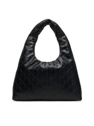 Calvin Klein Torebka Emblem Aop Puffer Lg Shoulder Ba LV04F3199G Czarny. Czarne shopper Calvin Klein, bez wzorów, ze skóry, bez dodatków. Za 649.99 zł.