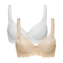 Cellbes Biustonosz Molly 2 Pack beżowy biały female beżowy/biały 110E. Białe bielizna sportowa Cellbes, s, bez wzorów, z koronki. Za 179.00 zł.