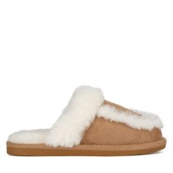Kapcie Home & Relax. Brązowe obuwie domowe Home & Relax, bez wzorów, bez zapięcia. Za 69.99 zł.