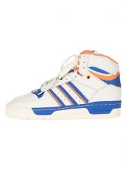 Adidas Skórzane sneakersy "Attitude Hi NY Islanders" w kolorze kremowo-niebiesko-pomarańczowym rozmiar: 42. Brązowe trampki Adidas, bez wzorów, za kostkę, bez zapięcia. Za 144.58 zł.