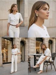 Prążkowany kardigan zapinany na guziki - biały. Białe kardigany Sinsay, l, bez wzorów, prążkowane. Za 39.99 zł.