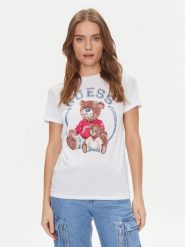 Guess T-Shirt W4RI86 K9SN1 Biały Regular Fit. Białe t-shirty Guess, s, z aplikacjami, z bawełny, bez kołnierzyka, bez ramiączek. Za 139.99 zł.