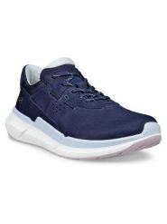 Ecco Skórzane sneakersy "Biom 2.2" w kolorze niebiesko-błękitnym rozmiar: 38. Niebieskie trampki ecco, bez wzorów, z nubiku, bez zapięcia. Za 405.95 zł.