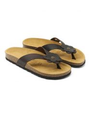 Mandel Skórzane japonki "Lene" w kolorze brązowym rozmiar: 36. Brązowe klapki Mandel, z aplikacjami, bez obcasa. Za 130.99 zł.