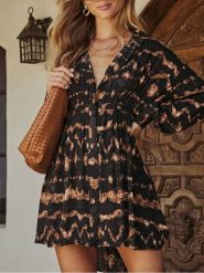 Milan Kiss Sukienka w kolorze czarno-brązowym rozmiar: L. Czarne sukienki Milan Kiss, l, bez wzorów, z wiskozy, bez kołnierzyka, bez ramiączek, mini. Za 173.99 zł.