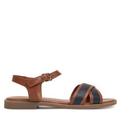 Sandały Lasocki. Brązowe sandały Lasocki, bez wzorów, bez obcasa, na płaskiej podeszwie, bez zapięcia. Za 139.99 zł.