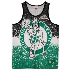 Koszulka Boston Celtics. Zielone bluzki Mitchell & Ness, bez wzorów, sportowe, bez kołnierzyka, bez ramiączek. Za 355.50 zł.