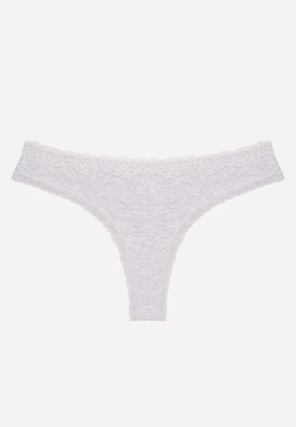 Szare Majtki Stringi z Bawełną z Koronką Aethimilia. Szare stringi Renee, bez wzorów, z bawełny. Za 6.99 zł.