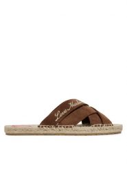 LOVE MOSCHINO Klapki JA28362G0MIG0300 Brązowy. Brązowe klapki Love Moschino, bez wzorów, ze skóry, bez obcasa. Za 829.99 zł.