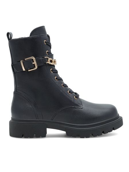 Sergio Bardi Trzewiki EST-A1009-01SB Czarny. Czarne botki Sergio Bardi, bez wzorów, ze skóry, bez obcasa, na płaskiej podeszwie, bez zapięcia. Za 295.99 zł.