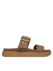 Inuikii Klapki Tilda Buckle 1004.003.0631 Beżowy. Brązowe klapki Inuikii, bez wzorów, ze skóry, bez obcasa. Za 899.99 zł.