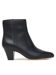 LAUREN RALPH LAUREN Botki 802P15712001 Czarny. Czarne botki Lauren Ralph Lauren, bez wzorów, ze skóry, bez obcasa, na słupku, bez zapięcia. Za 1,199.00 zł.